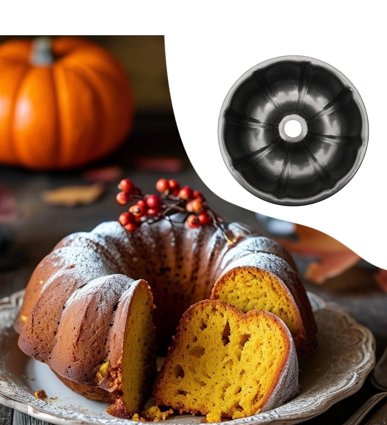 Moule à Kouglof et Bundt Cake – Design Cannelé avec Revêtement Antiadhésif