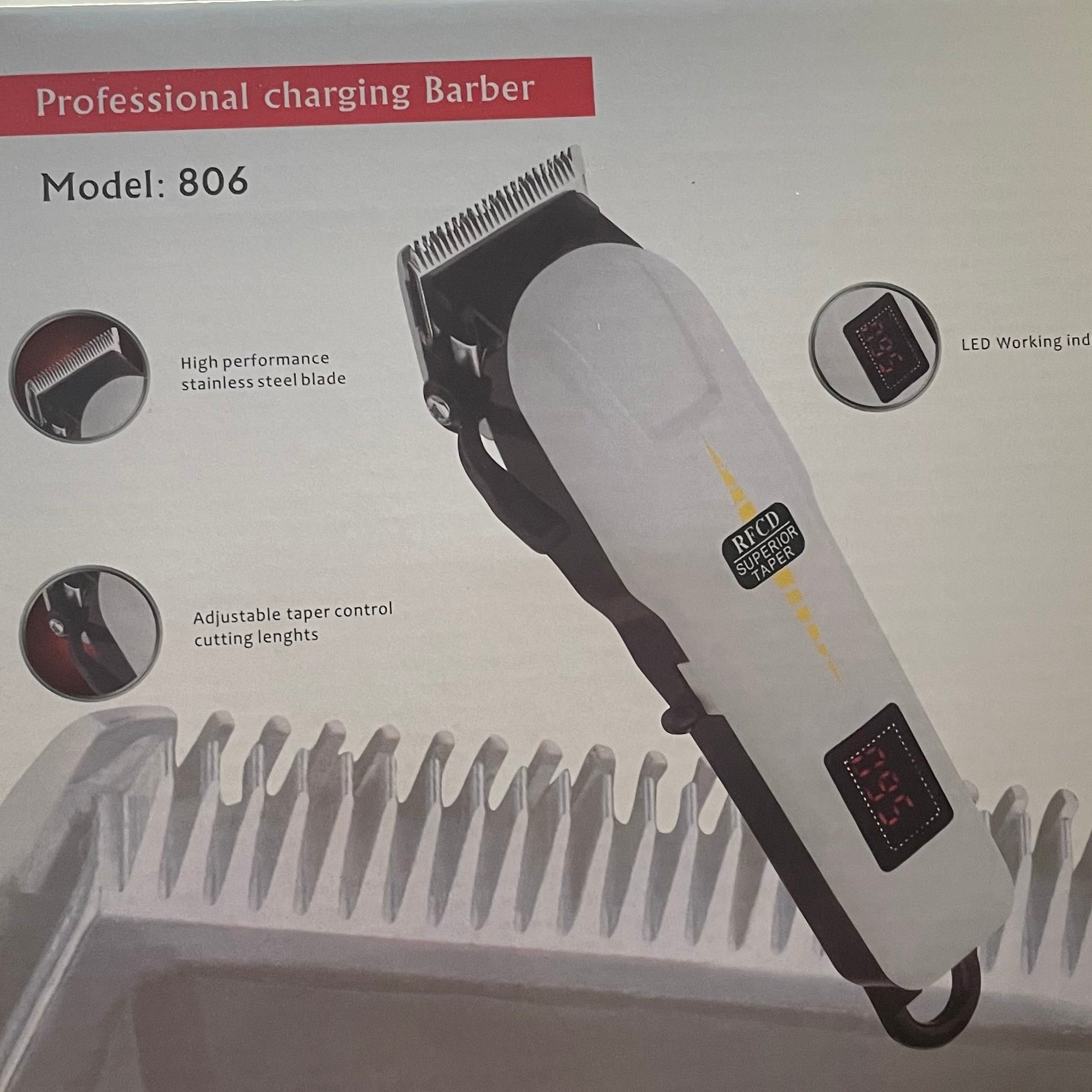 Tondeuse à Cheveux Professionnelle Rechargeable – Affichage LED & Lame Précision