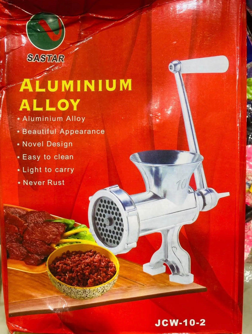 Hachoir à Viande Manuel en Aluminium Robuste - Taille 10 - Idéal Cuisine Maison