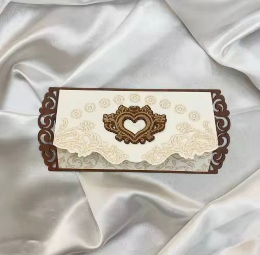 Lot de 10 Faire-part de Mariage Prestige - Pack Complet 30 Pièces (Pochettes Laser, Cartes & Enveloppes)