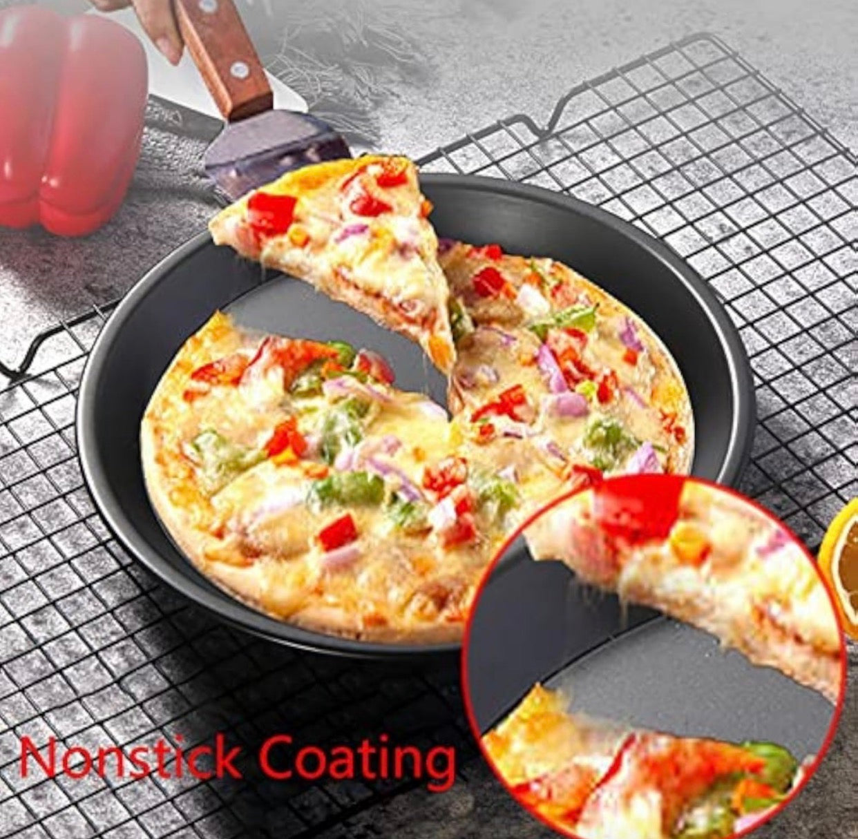 Plat à Pizza Rond Antiadhésif – Acier Haute Performance