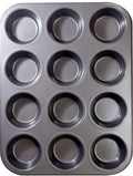 Moule à Muffins et Cupcakes Antiadhésif en Acier - 12 Cavités