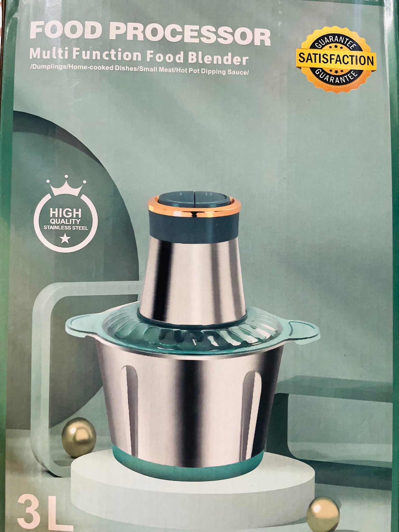 Robot Culinaire Multifonction "Guarantee" - Blender & Hachoir Inox Haute Qualité 3L