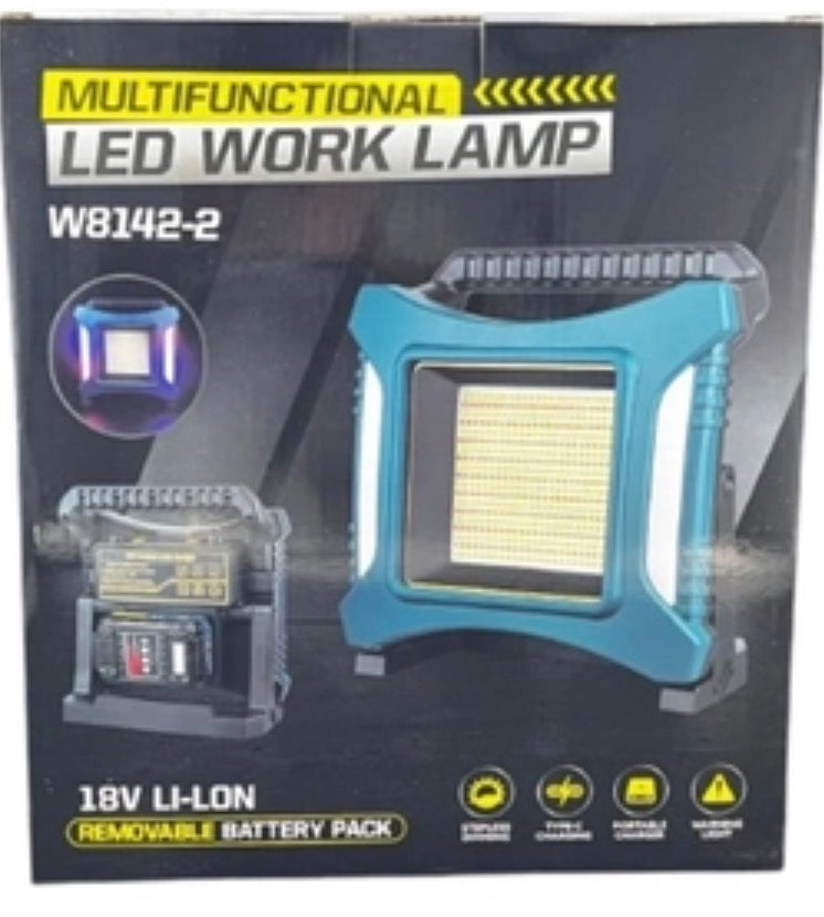 Projecteur de Chantier LED Multifonction 18V – Batterie Rechargeable & Powerbank USB-C