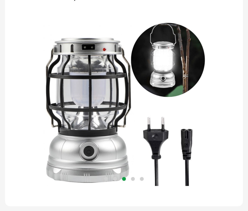 Lampe de Camping Solaire Rechargeable – Éclairage LED avec Panneau Solaire Intégré