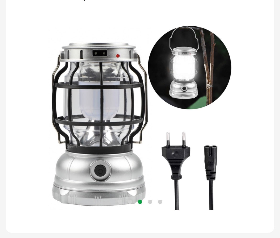 Lampe de Camping Solaire Rechargeable – Éclairage LED avec Panneau Solaire Intégré