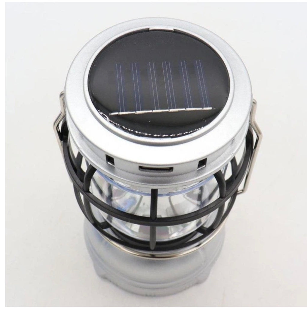 Lampe de Camping Solaire Rechargeable – Éclairage LED avec Panneau Solaire Intégré