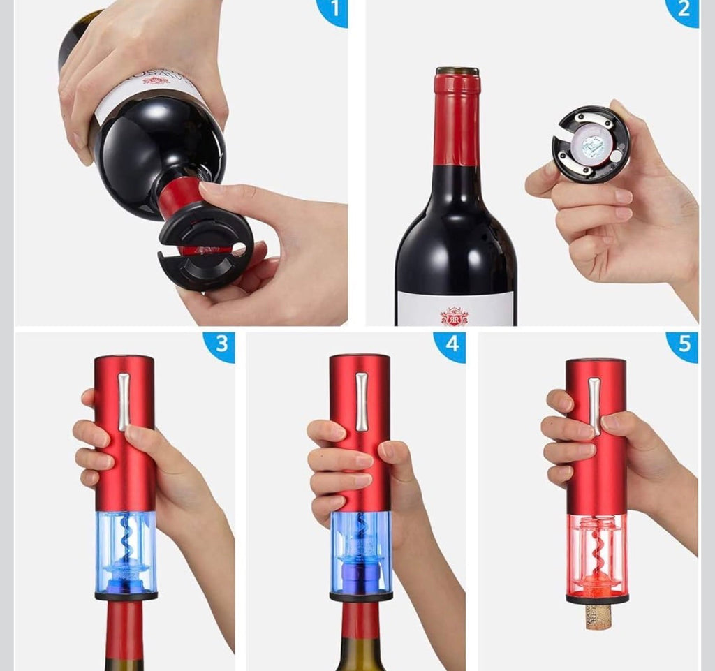 Tire-Bouchon Électrique Sans Fil à Piles AA – Ouverture en 8 Secondes