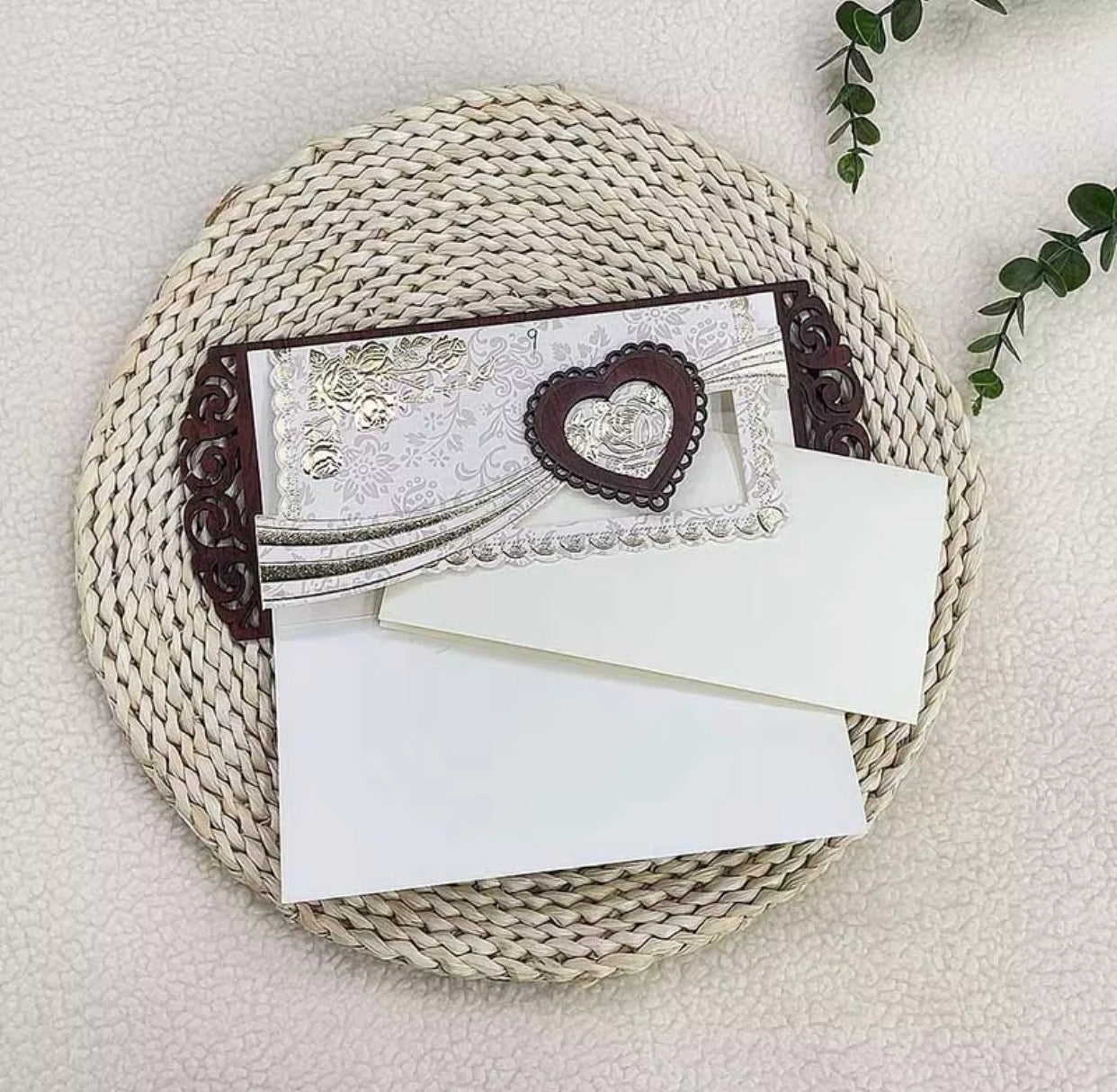 Lot de 10 Faire-part de Mariage Prestige - Pack Complet 30 Pièces (Pochettes Laser, Cartes & Enveloppes)