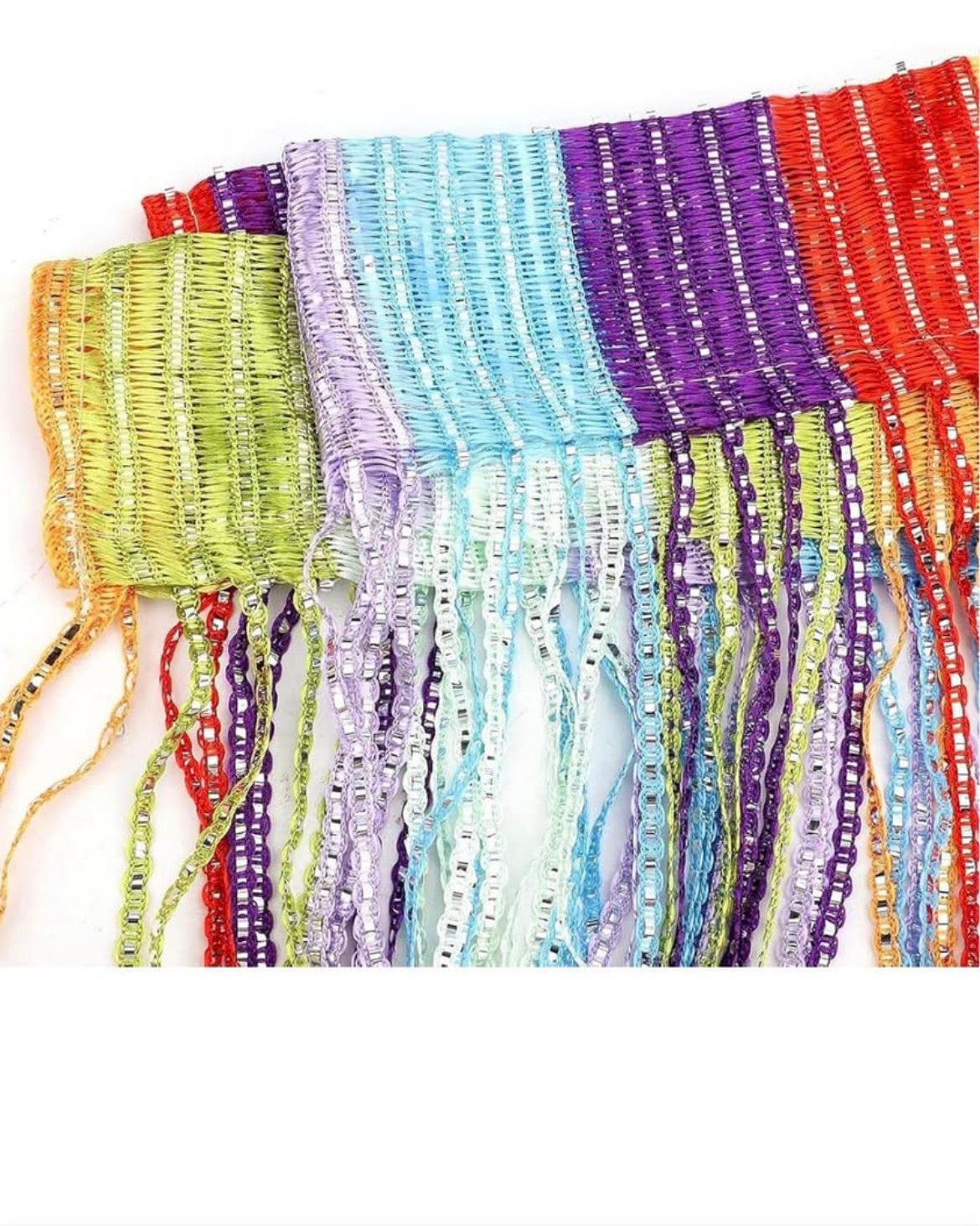 Rideau de fils arc-en-ciel multicolore – Décoration de fenêtre élégante et moderne