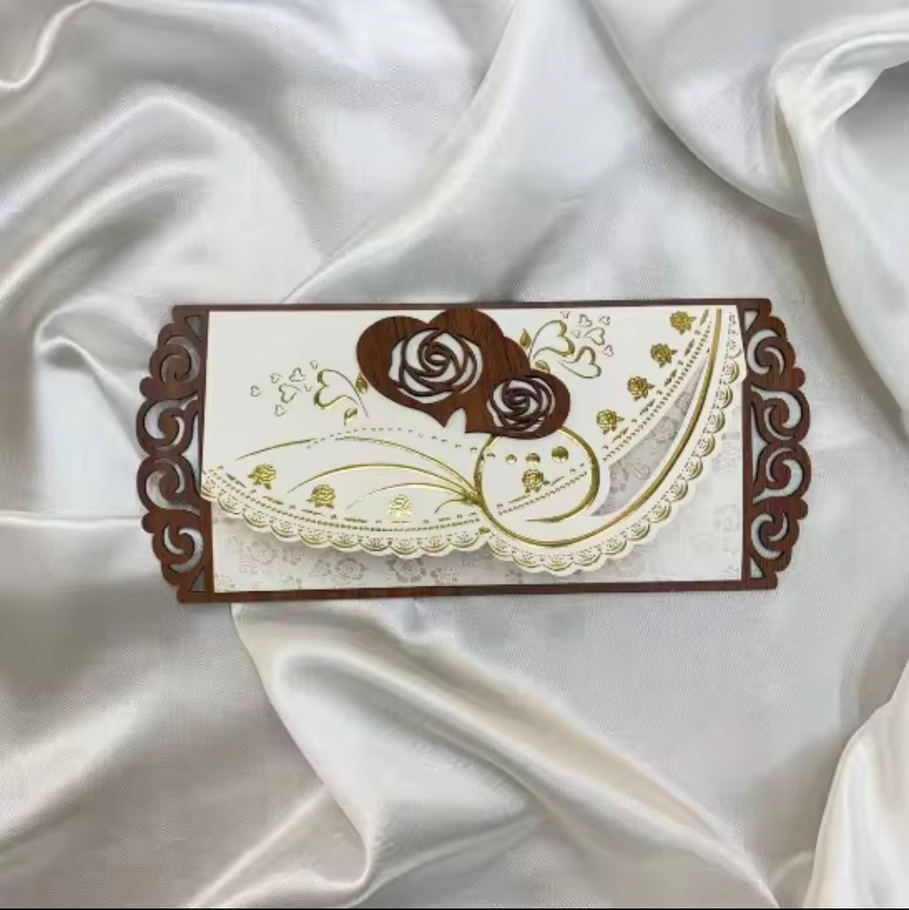 Lot de 10 Faire-part de Mariage Prestige - Pack Complet 30 Pièces (Pochettes Laser, Cartes & Enveloppes)