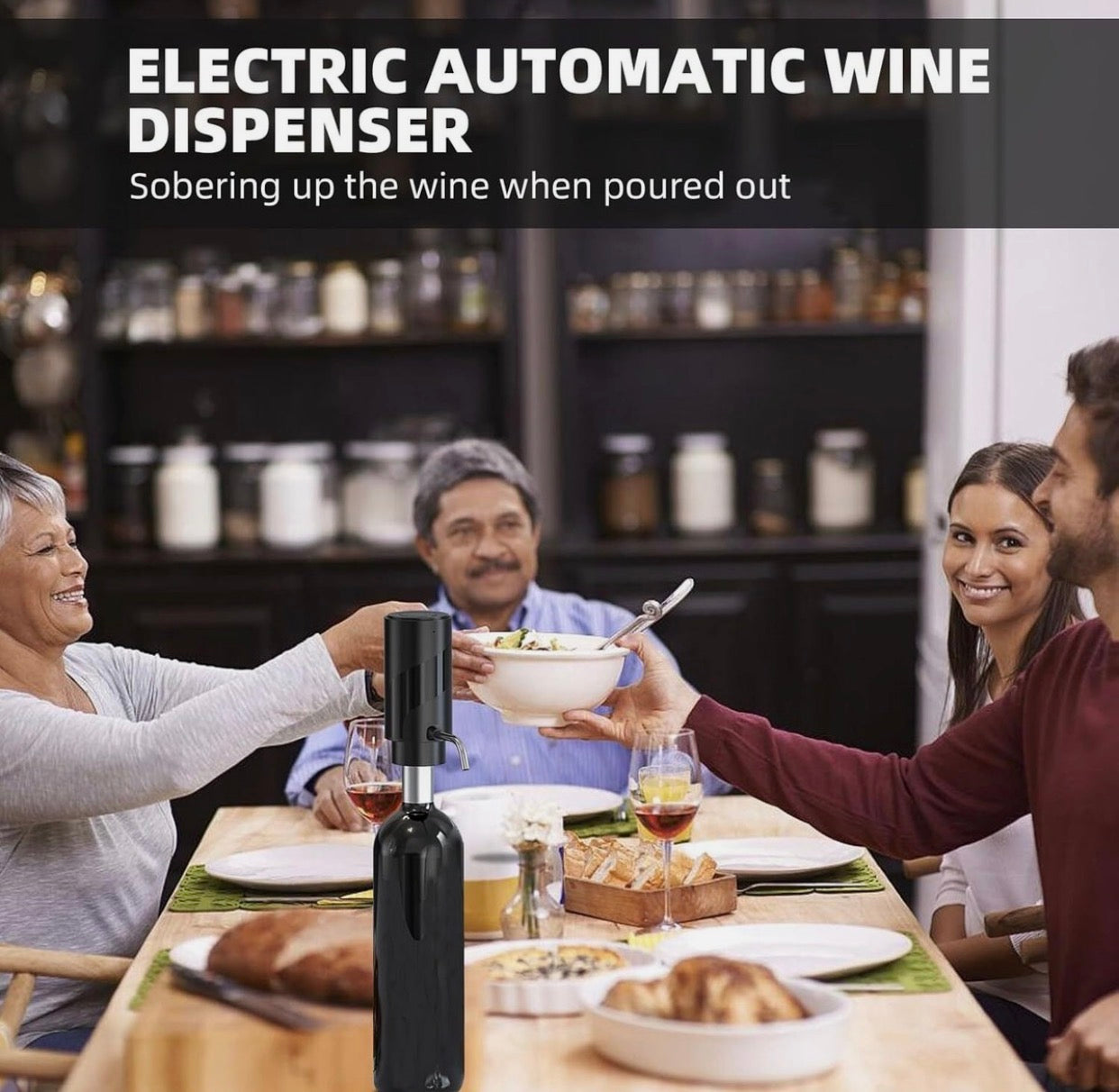 Aérateur et Distributeur de Vin Électrique Rechargeable - Améliorez Votre Dégustation Instantanément